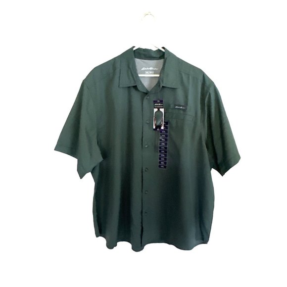 Eddie Bauer Other - NWT Eddie Bauer green short sleeve tech woven shirt size XXL